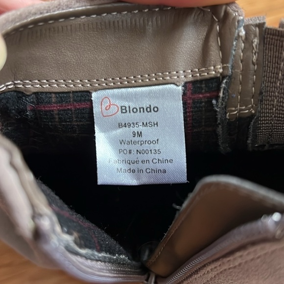 Blondo suede tan ankle bootie Valli style with wood block heel, women’s 9 - Picture 6 of 6